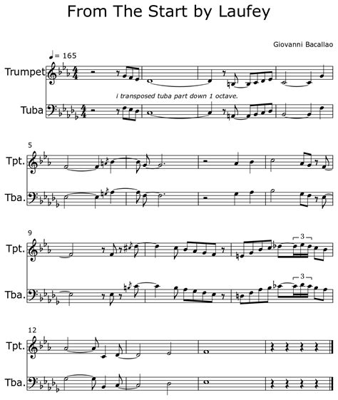 laufey from the start trumpet sheet music